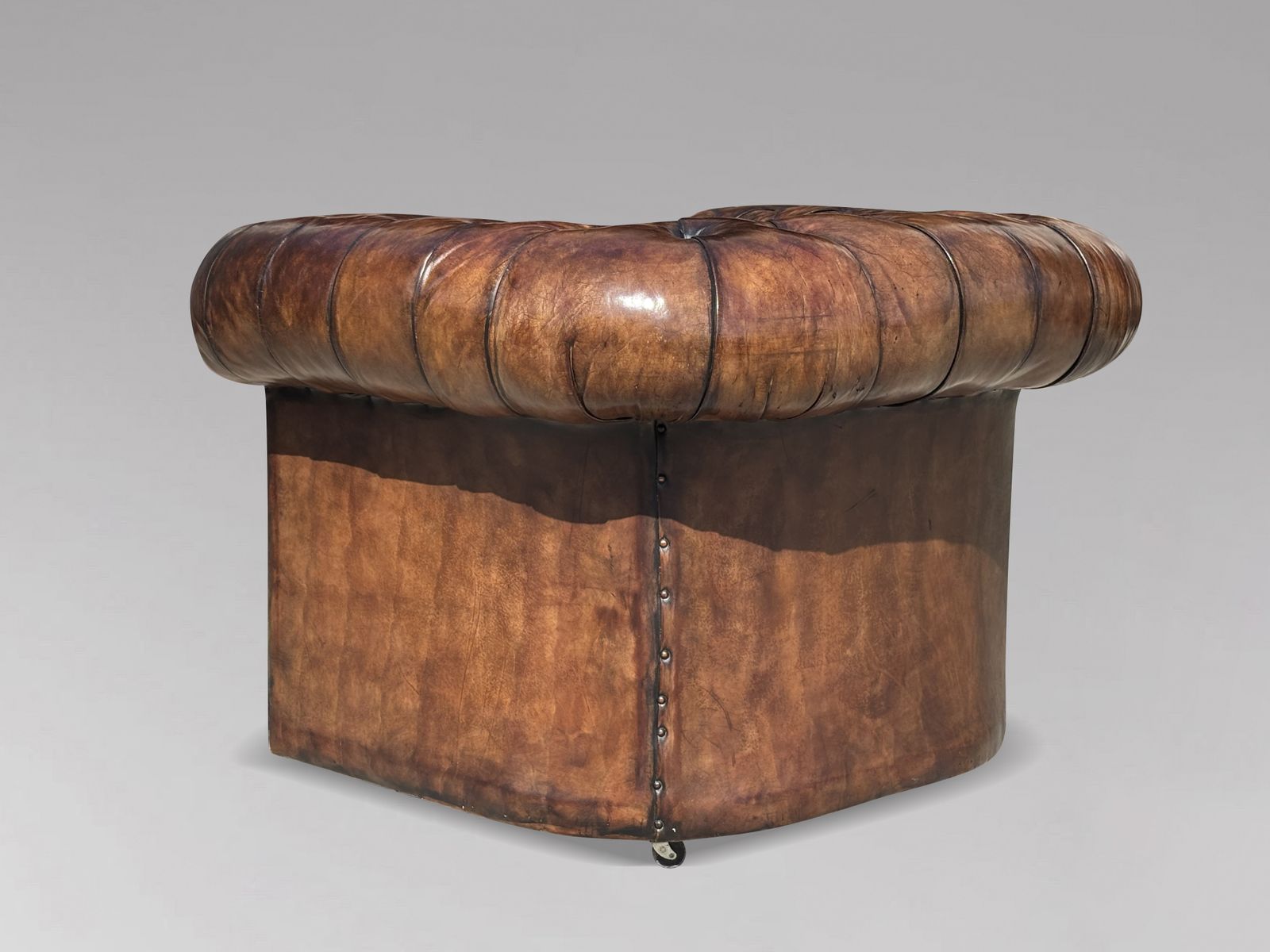 Early 20th Century Brown Leather Chesterfield Armchair photo 2200.0