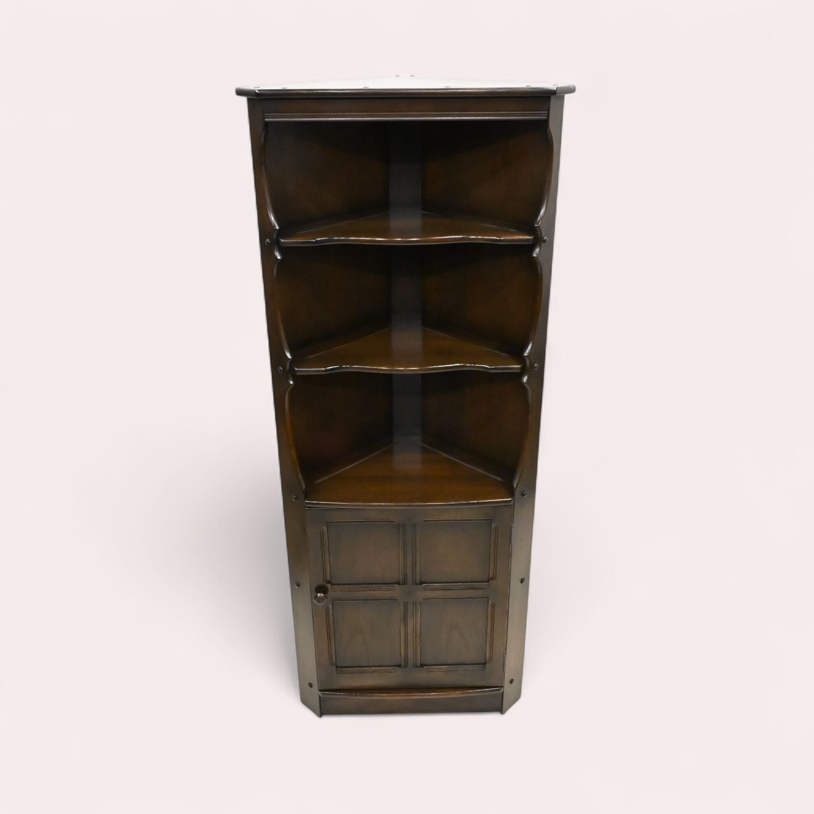 photo furniture Genuine Ercol Corner Cabinet With Shelves Late 70s Free Uk Delivery
