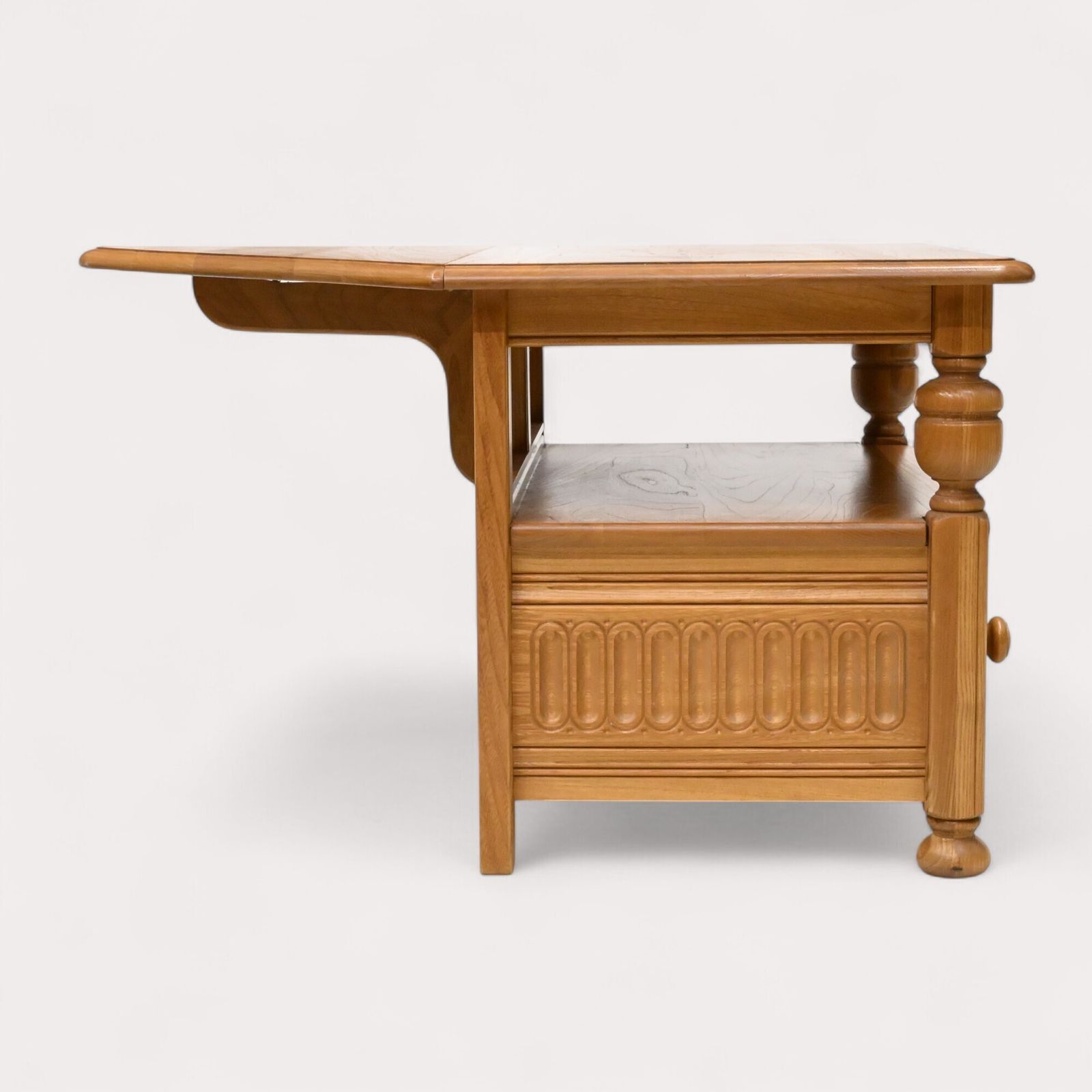 Furniture Ercol Corner Tv Stand Video Cabinet Corner Flap Light Finish Free Uk Delivery photo