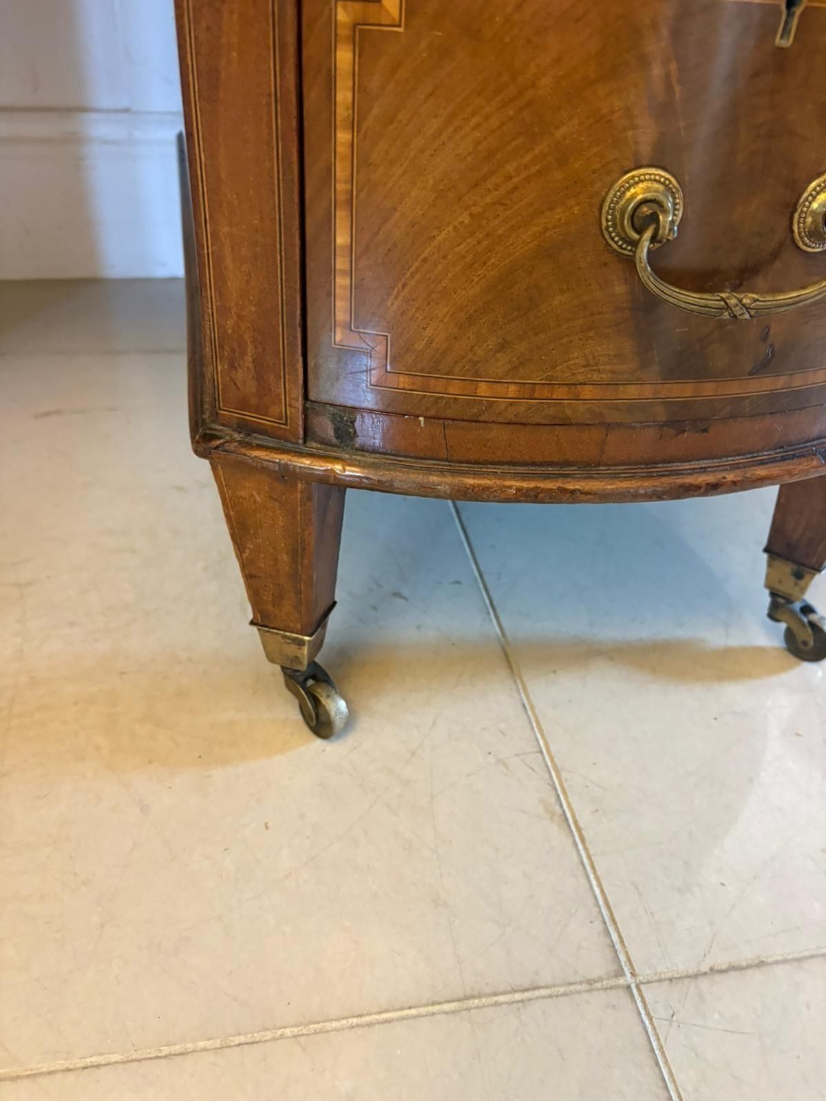 Large Antique Quality Inlaid Mahogany Freestanding Kidney Shaped Desk photo for sale