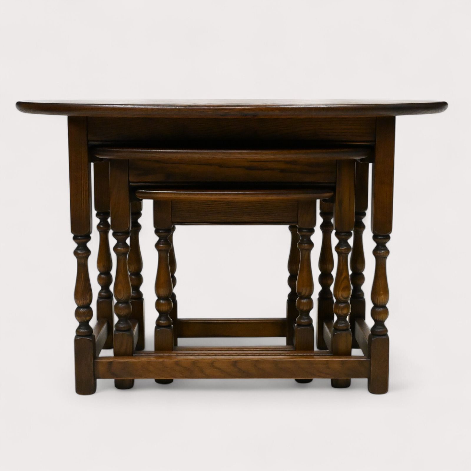 Furniture Old Charm Oval Nest Of Tables In Light Oak Model 1990 Vgc Free Uk Delivery* photo