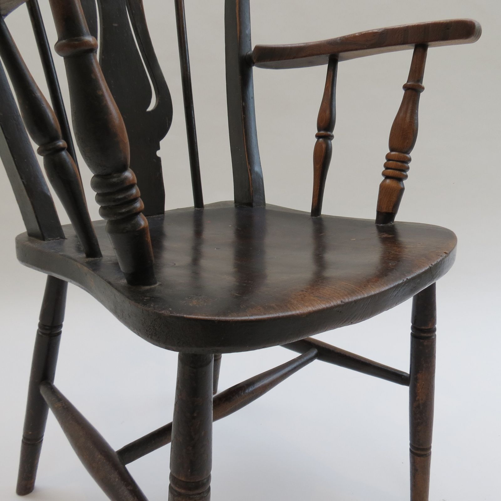 19th Century  Welsh Elm Folk Farmhouse Chair photo Furniture