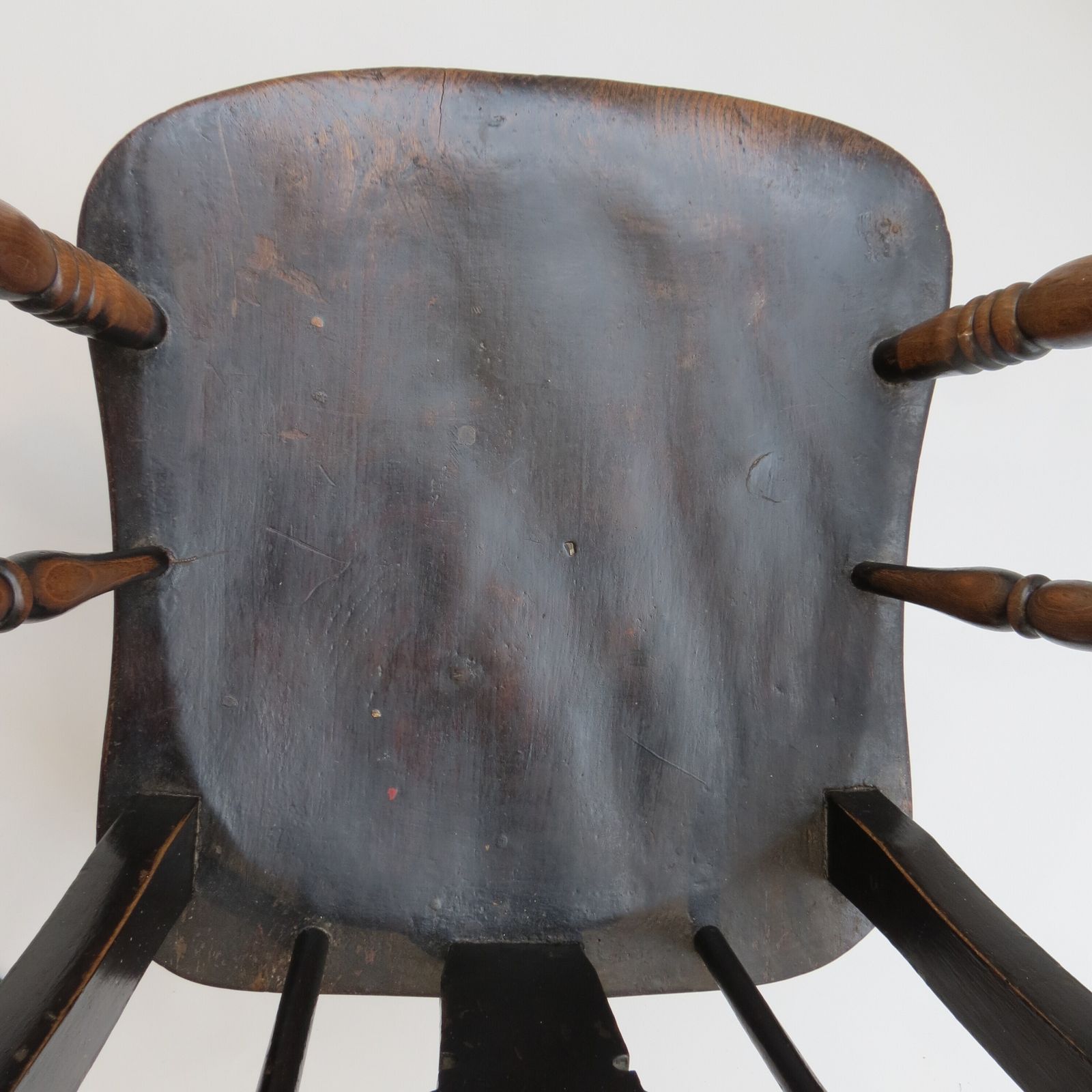 19th Century  Welsh Elm Folk Farmhouse Chair photo vintage