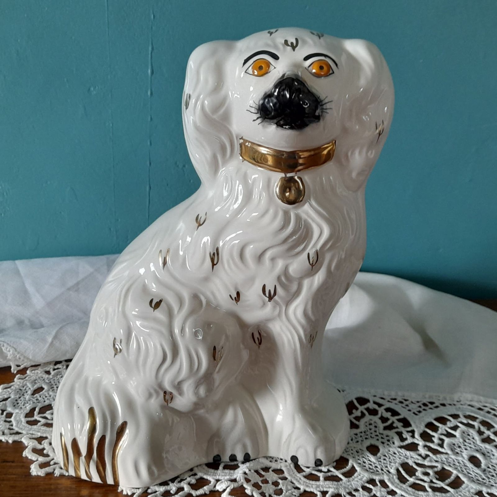 Vintage Staffordshire 8" Wally Dogs   Pair Of Royal Doulton Beswick Spaniels   1378 5 photo vinterior