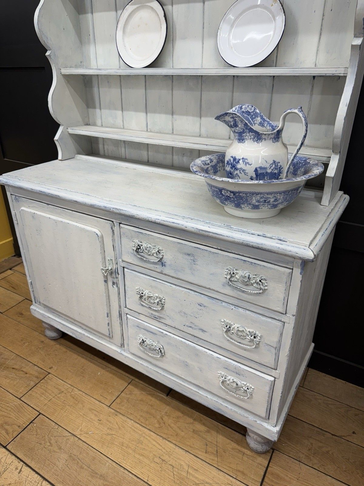 Antique Pine Display Dresser Pantry Cupboard / Kitchen Storage / Distressed photo for sale