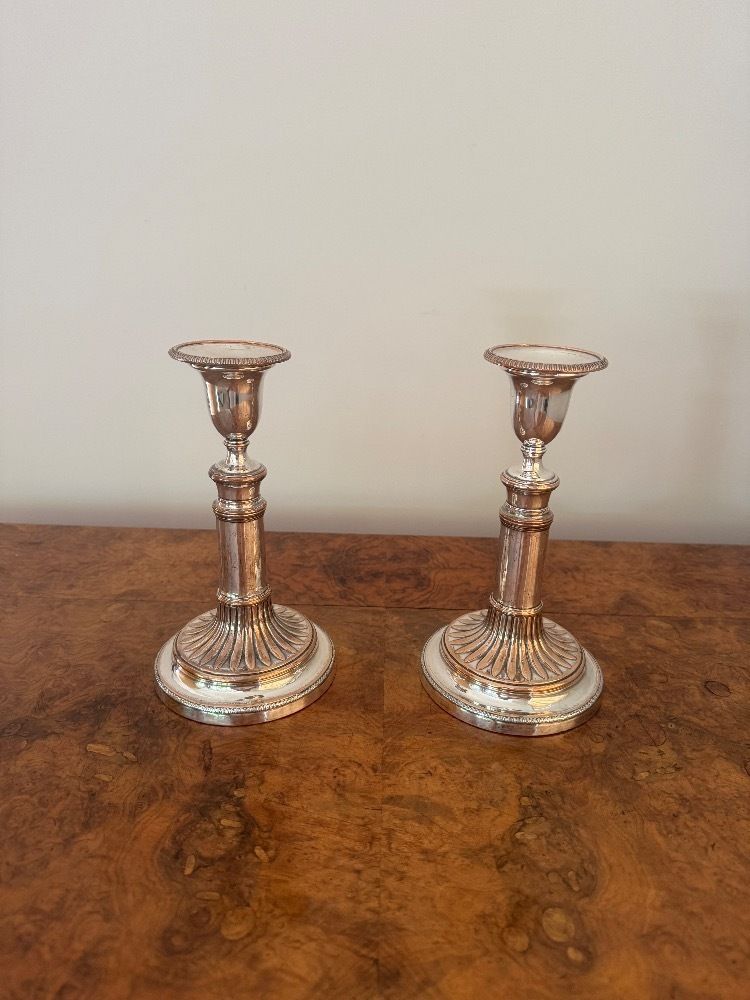 Fine Quality Pair Of Antique Regency Telescopic Candlesticks photo furniture