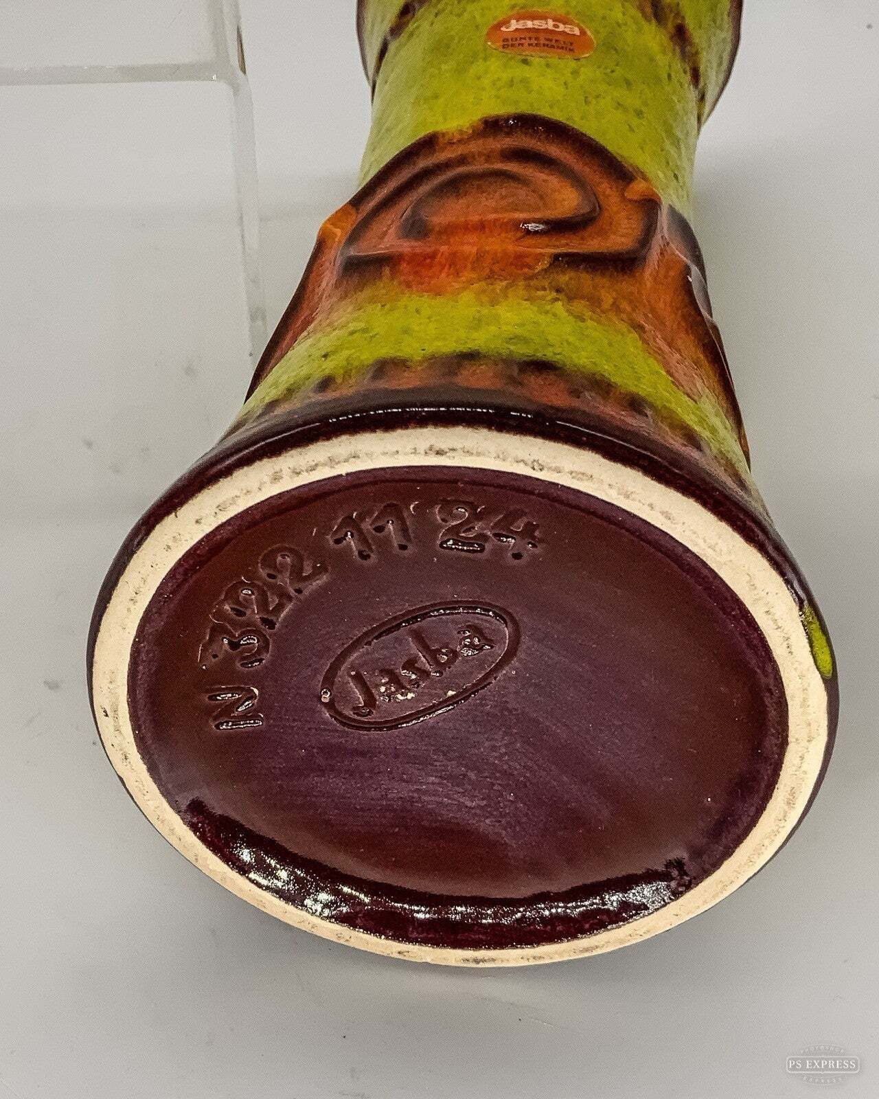 Jasba German Fat Lava Pottery Vase N32211 24cm 70s photo furniture