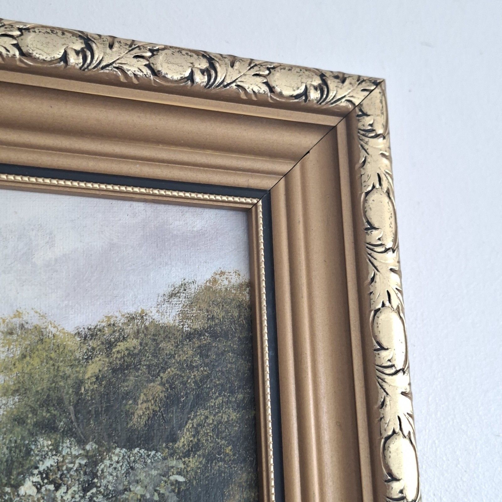 Original Oil Painting English Countryside Framed Keith Sutton 1980s Vintage photo 70.0