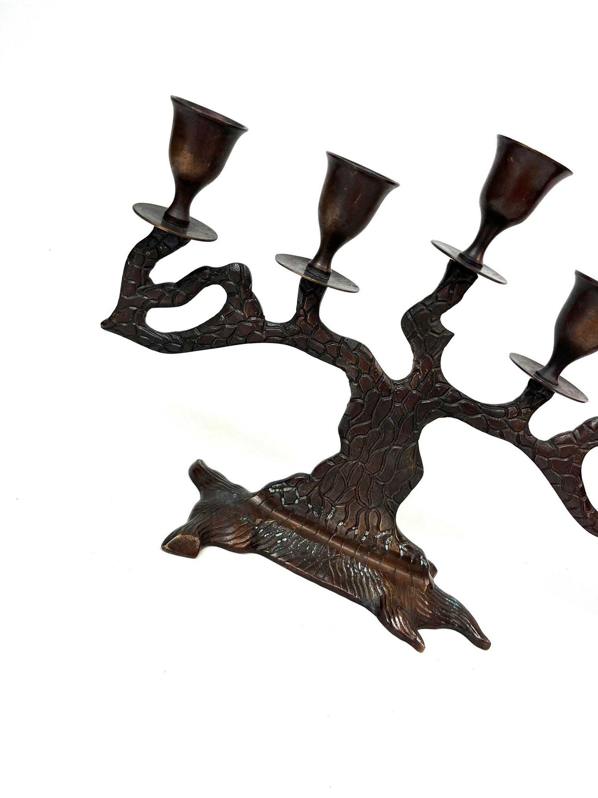 Stunning Pair Mid Century Anthroposoph Organic Tree Shaped Candle Holders Candlesticks photo for sale