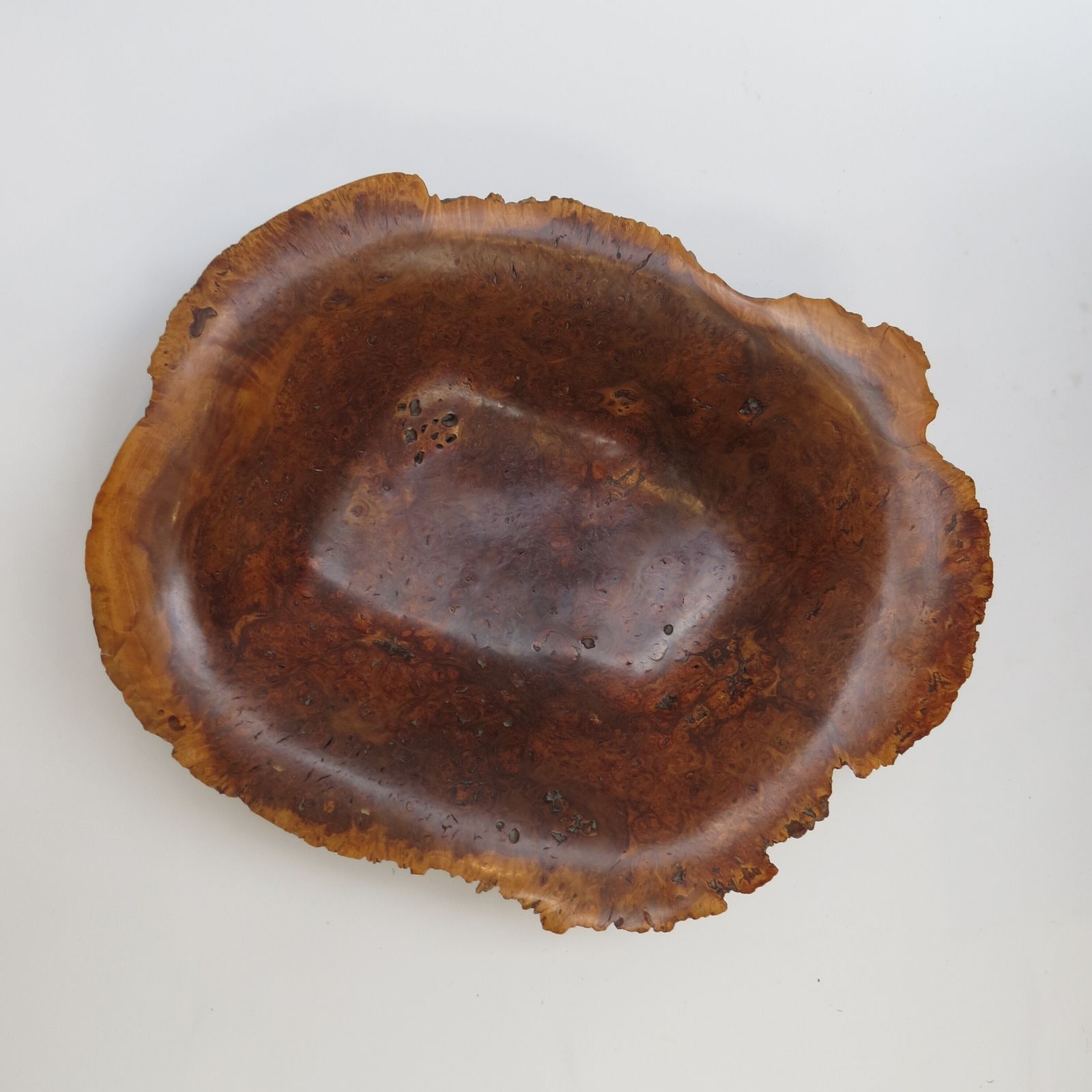 Very Large Vintage Wooden Bowl Gum Burr Wood photo vintage