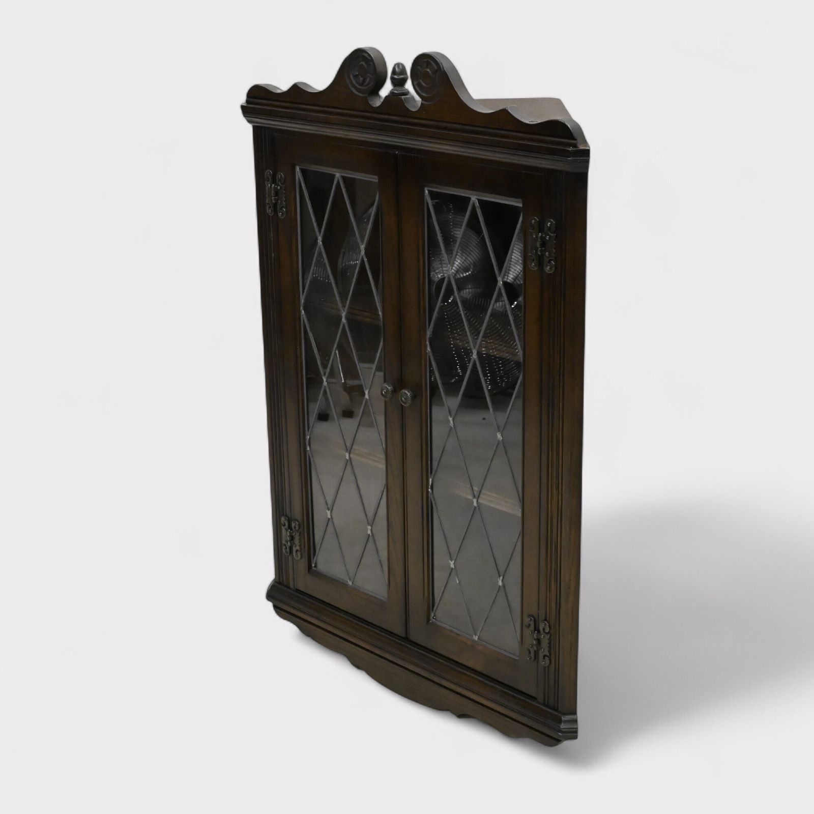 Old Charm Hanging Corner Display Cabinet Leaded Glass Model 1914 Free Delivery photo furniture