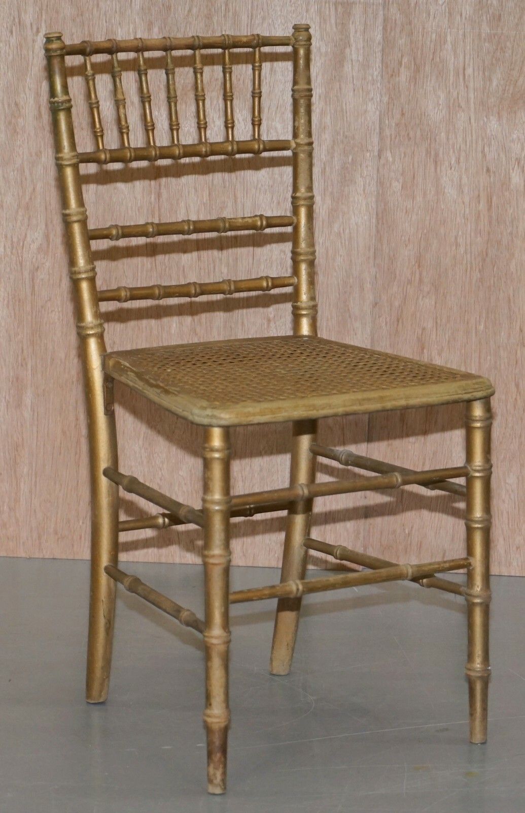 Furniture Pair Of Edwardian Giltwood Famboo Regency Style Bergere Chairs With Gold Gilding photo