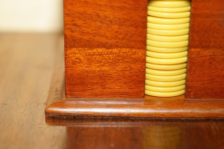 Antique Circa 1920 Art Deco Casion Chip Poker Set With Bakelite Handle Case photo 650.0