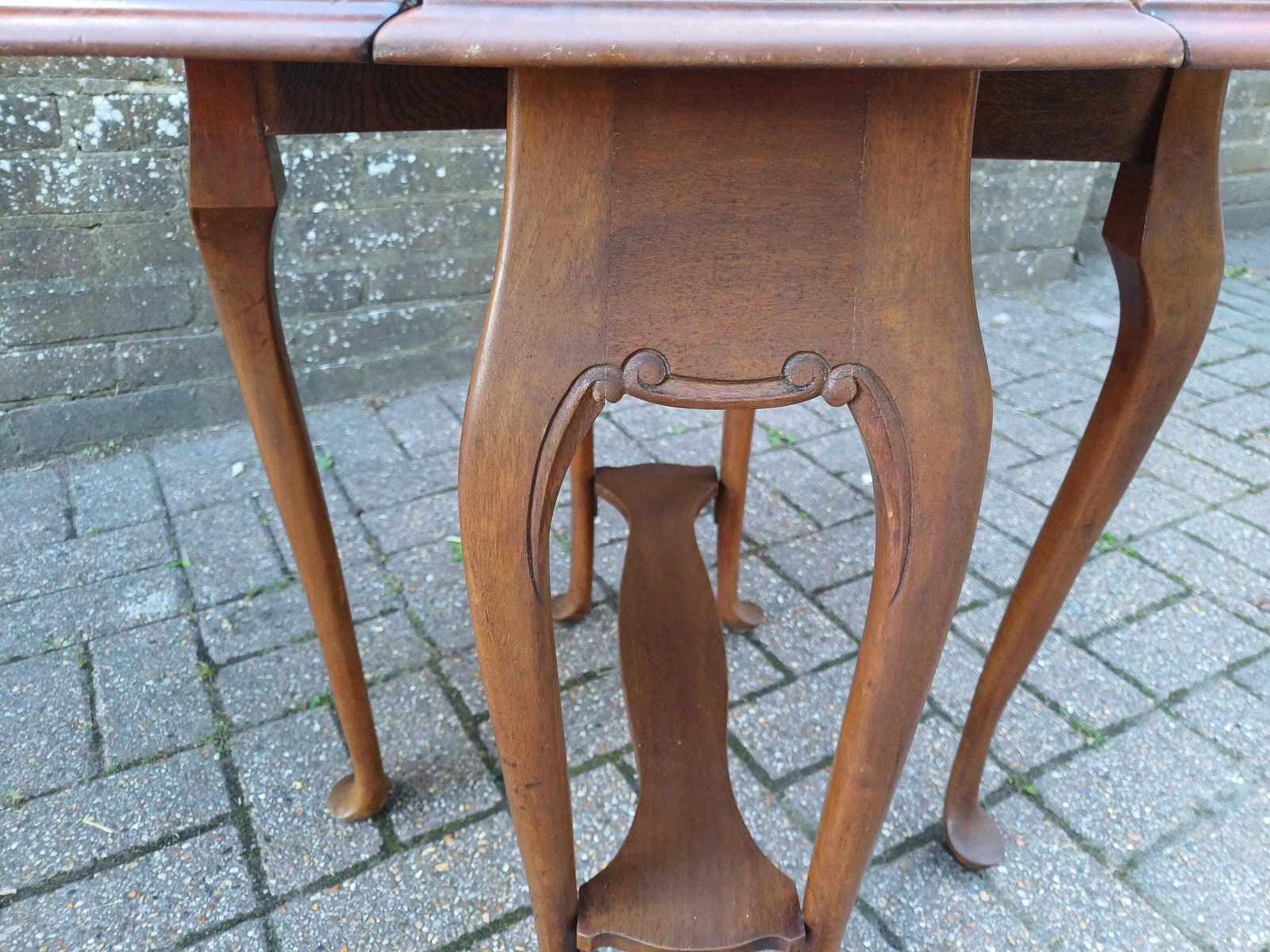 Vintage Mahogany Sutherland Table C1900 Drop Leaf Cabriole Legs Oak Mechanism Space Saver Antique Export Piece Johannesburg photo for sale