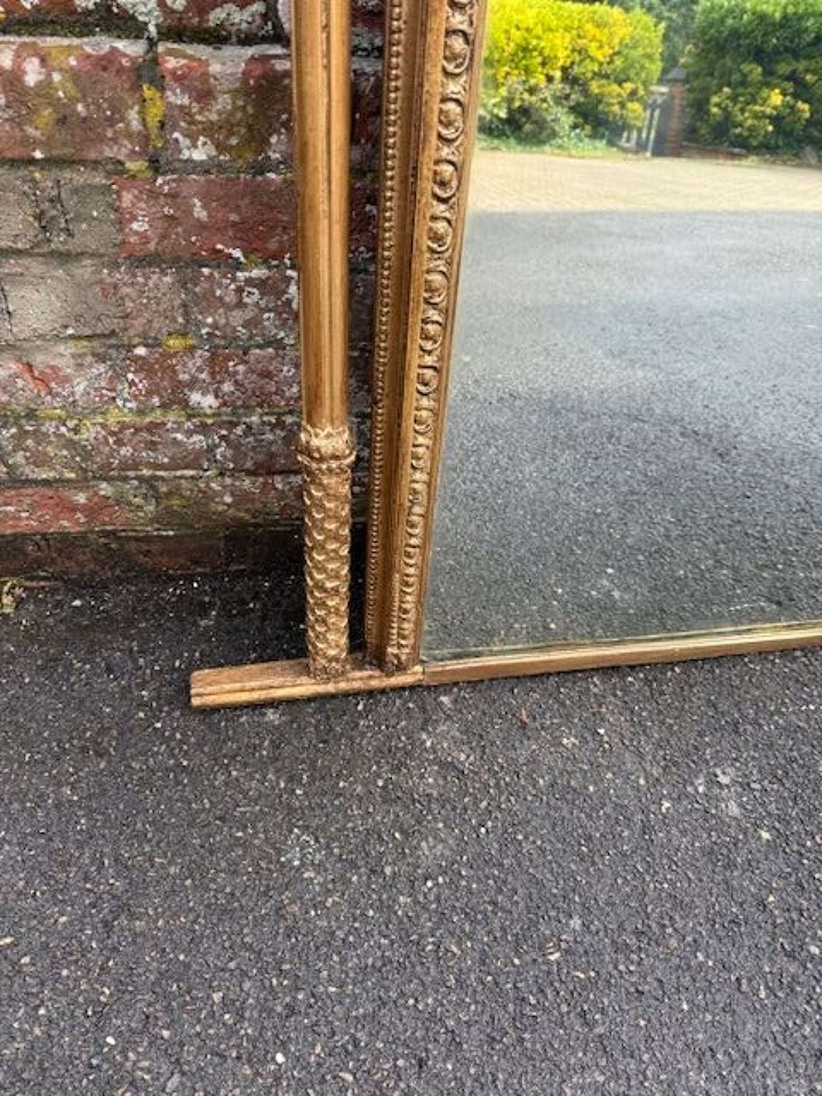 A Stunning Large Antique English 19th C Gilt Rope Twist Frame Overmantle Mirror. photo for sale