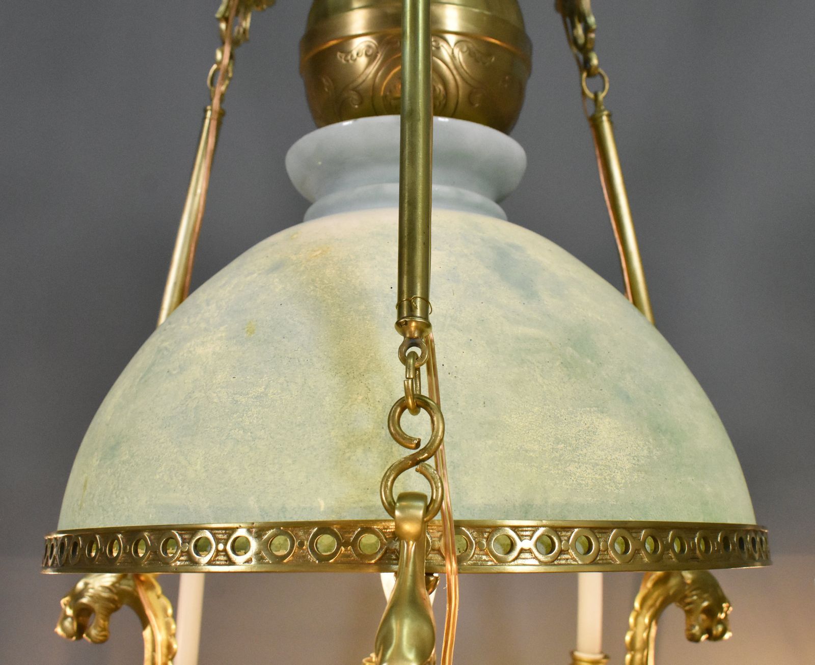 Very Large French Chandelier In Bronze & Opaline Napoleon III Period photo 2250.0