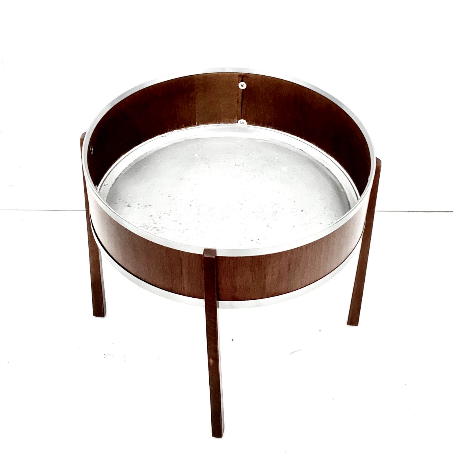Vintage Teak Flower Table, Plant Stand, Sweden 1950s, H43cm X W47 Cm X D47cm photo for sale