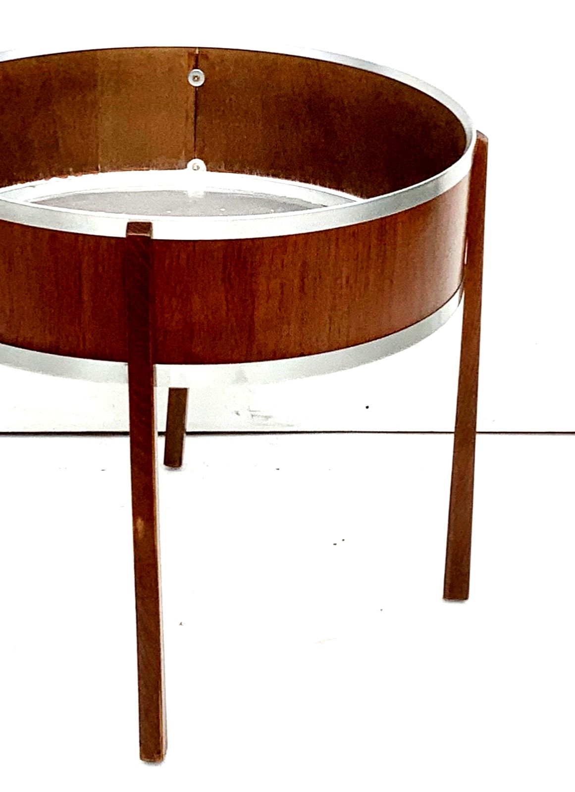 Vintage Teak Flower Table, Plant Stand, Sweden 1950s, H43cm X W47 Cm X D47cm photo Home Decor