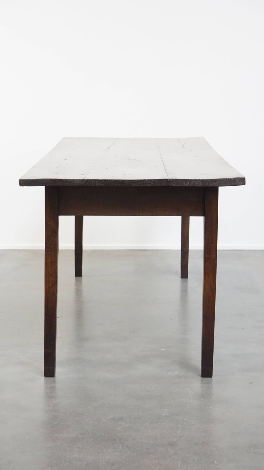 Timeless Antique Early 19th Century English 6 Person Dining Table With A Beautiful Walnut Top And 3 Drawers photo vinterior
