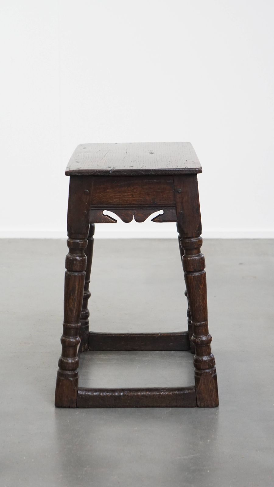 Charming And Versatile Signed Antique English Oak Joint Stool/Side Table From The 17th Century photo 1232.0