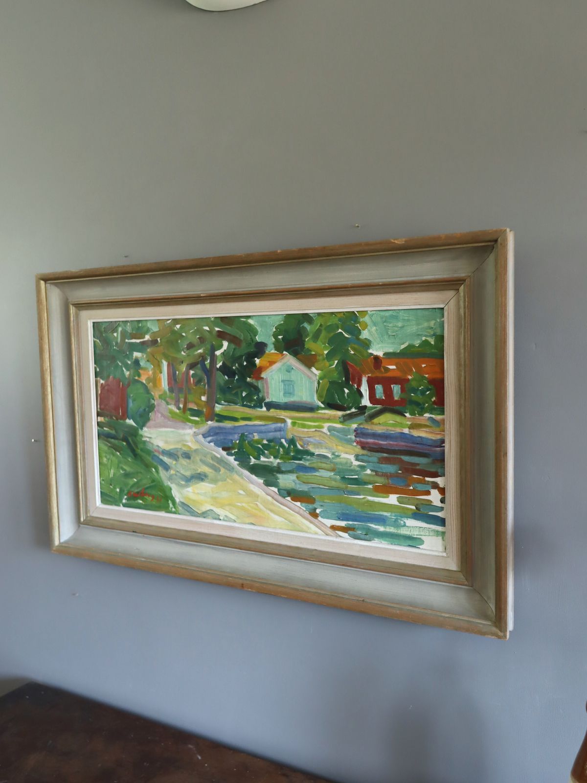Riverside Cottages  Oil Painting photo Art