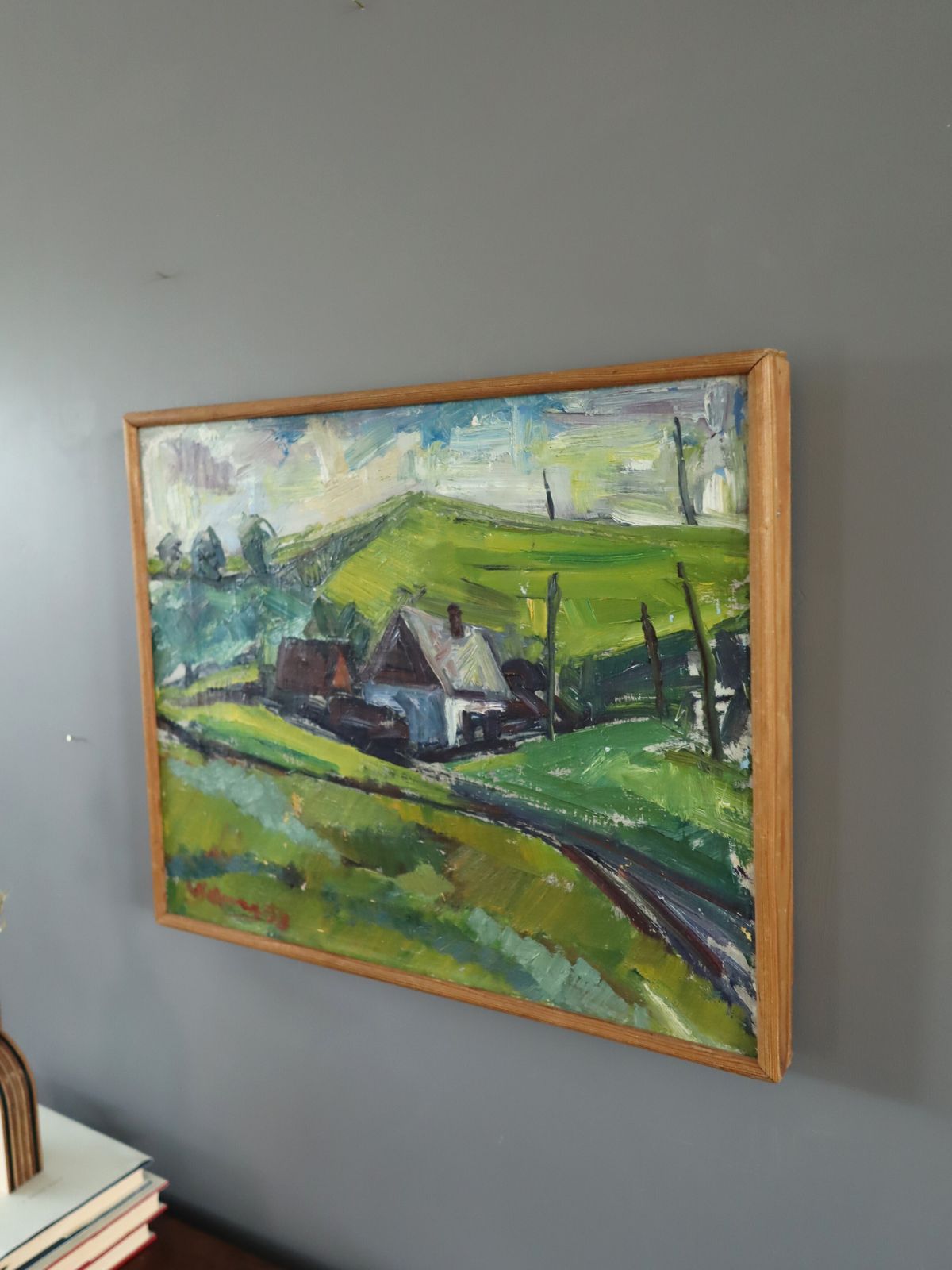 Cottage Among Green Hills  Oil Painting photo Art