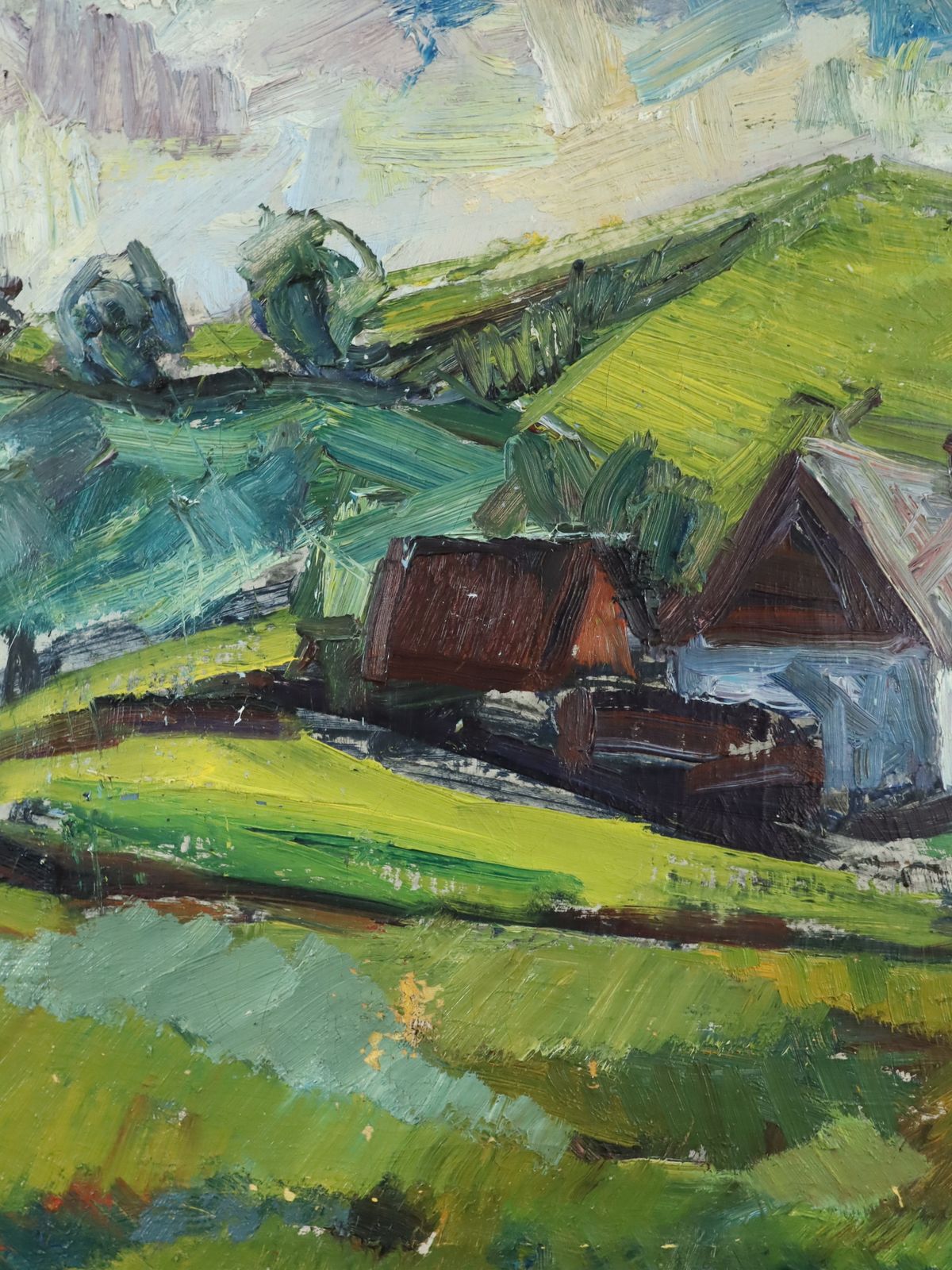 Cottage Among Green Hills  Oil Painting photo buy