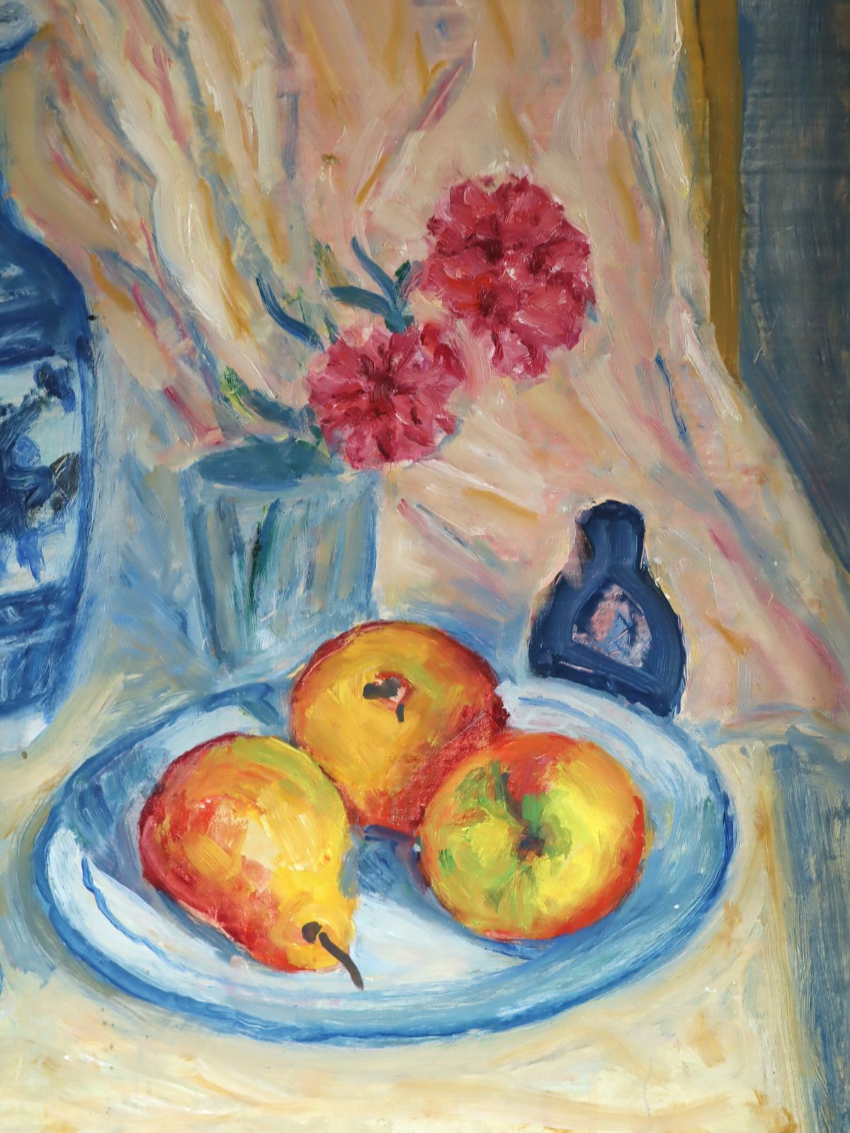 Fruit & Vase On A Table  Oil Painting photo vinterior