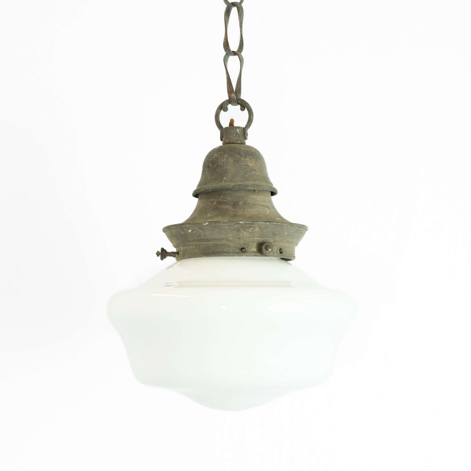 Large English Opaline Church Pendant Light