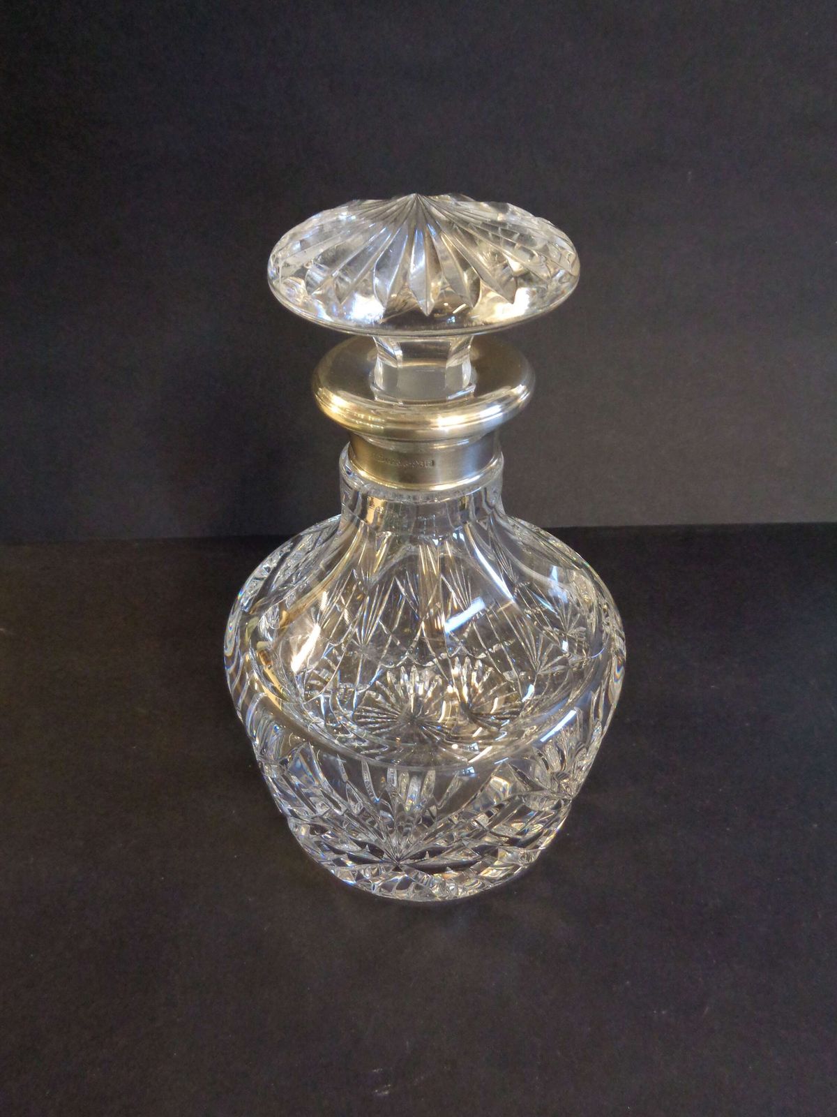 Royal Brierley Silver Collared Crystal Decanter photo for sale