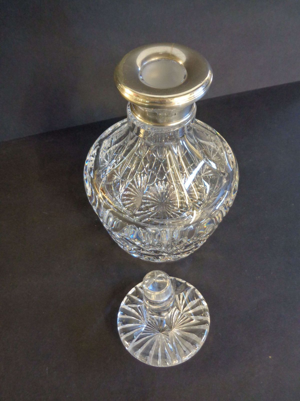 Royal Brierley Silver Collared Crystal Decanter photo 95.0