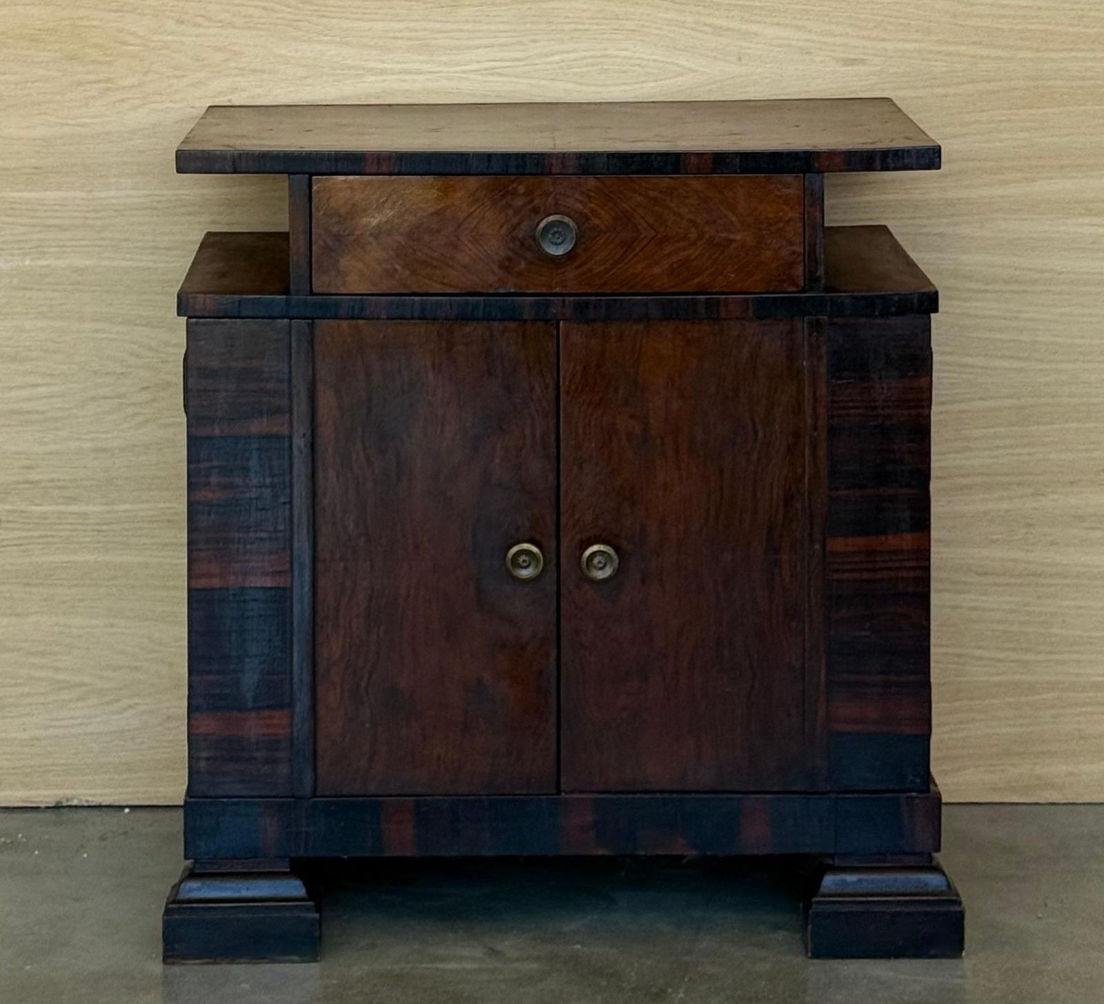 Pair Of Art Deco Sideboards Or Nightstands With Ebonized Details And Drawer photo for sale