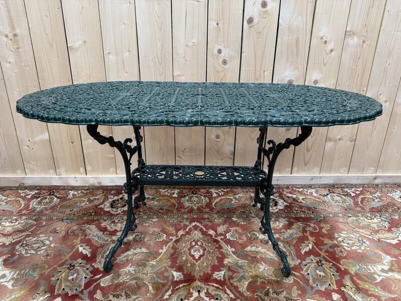 Table De Jardin En Fer Peint Style Art Nouveau