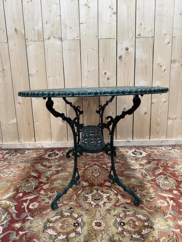 Table De Jardin En Fer Peint Style Art Nouveau photo furniture