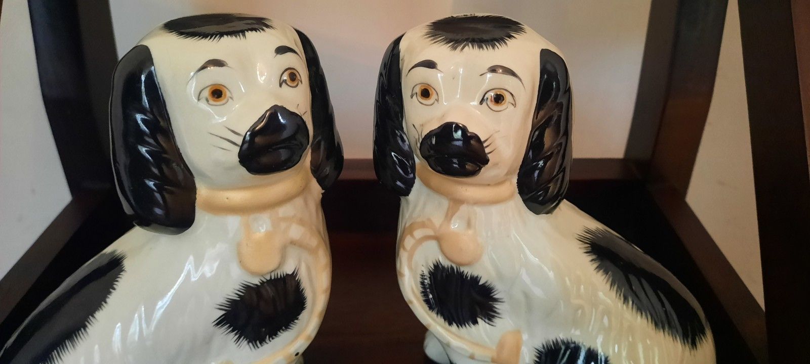 Vintage Pair Staffordshire Spaniels Wally Dogs Dogs photo furniture