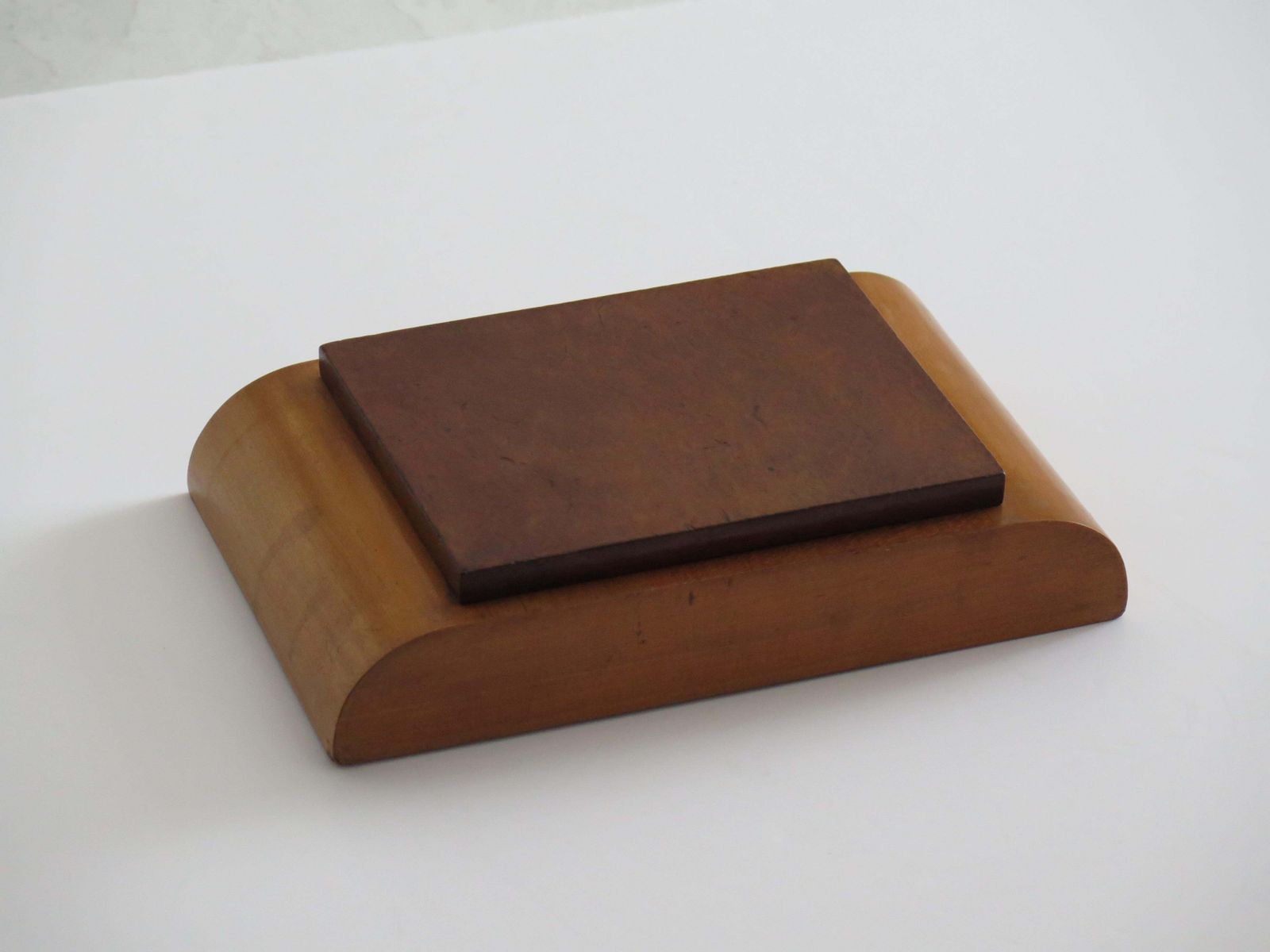 Art Deco Lidded Box Burr Walnut Hinged Lid On Pale Wood Base, Circa 1925 photo furniture