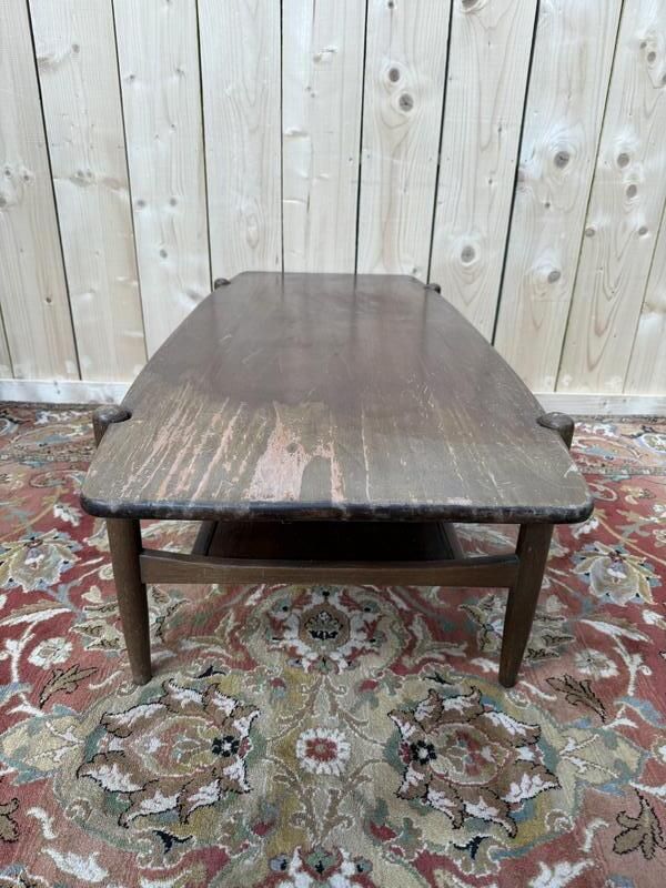 Table Basse Scandinave En Acajou à Double Plateau photo Garden Furniture