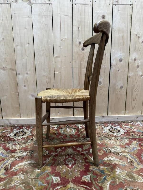Suite De 6 Chaises Paillées Provençales En Chêne Massif. photo vinterior