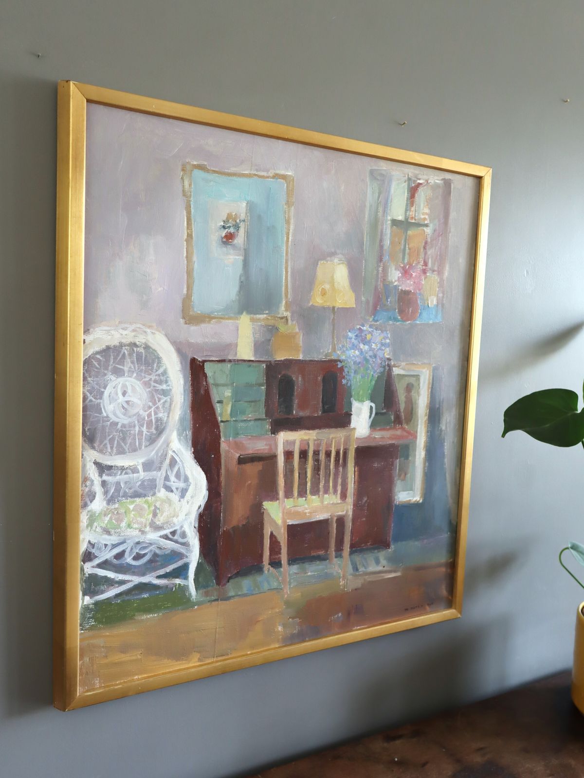 Interior With Desk, Oil Painting photo for sale
