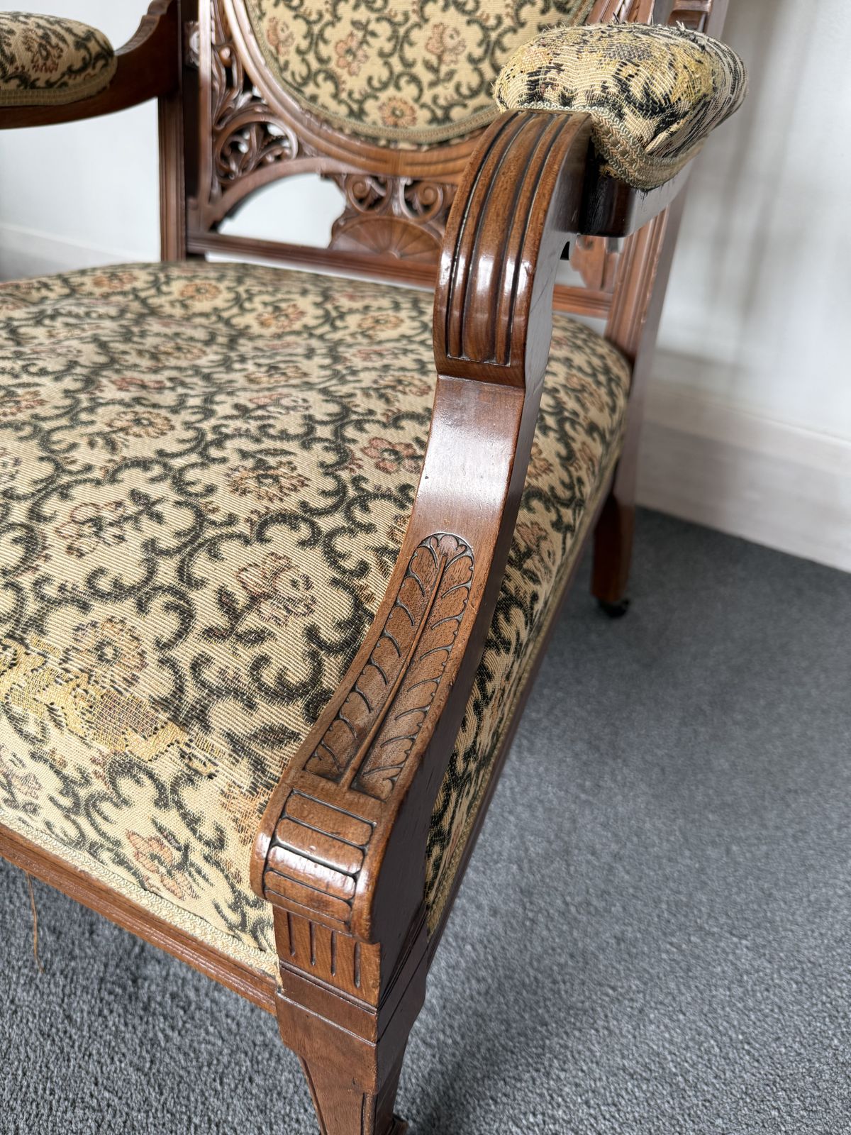 Antique Walnut Frame Nursing Chair photo 50.0