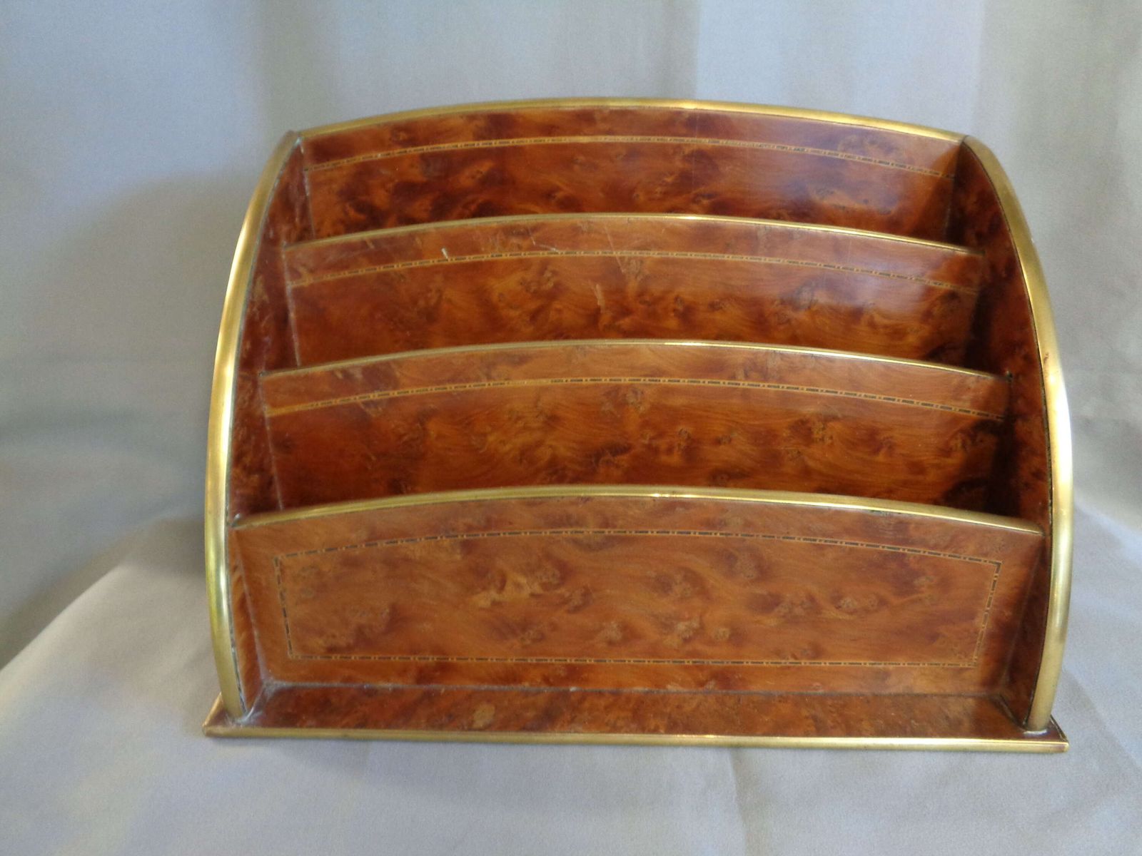 Art Deco Brass Trimmed Desk Tidy