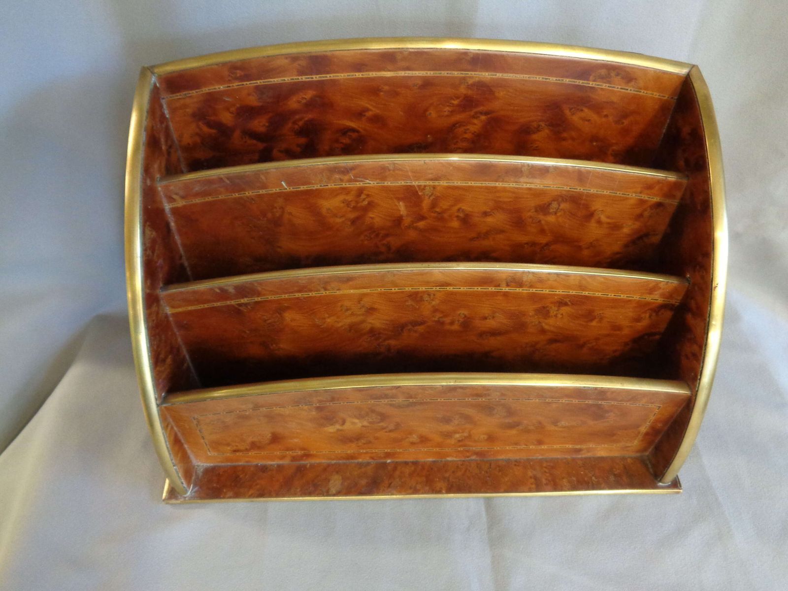 Art Deco Brass Trimmed Desk Tidy photo for sale