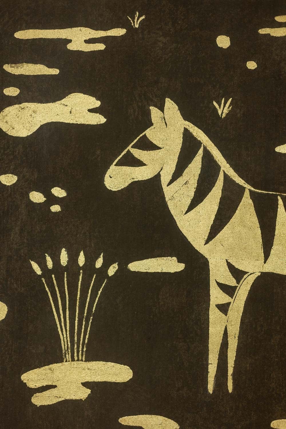 Painted Canvas Decorated With Zebras. Contemporary Artist’s Work photo vinterior