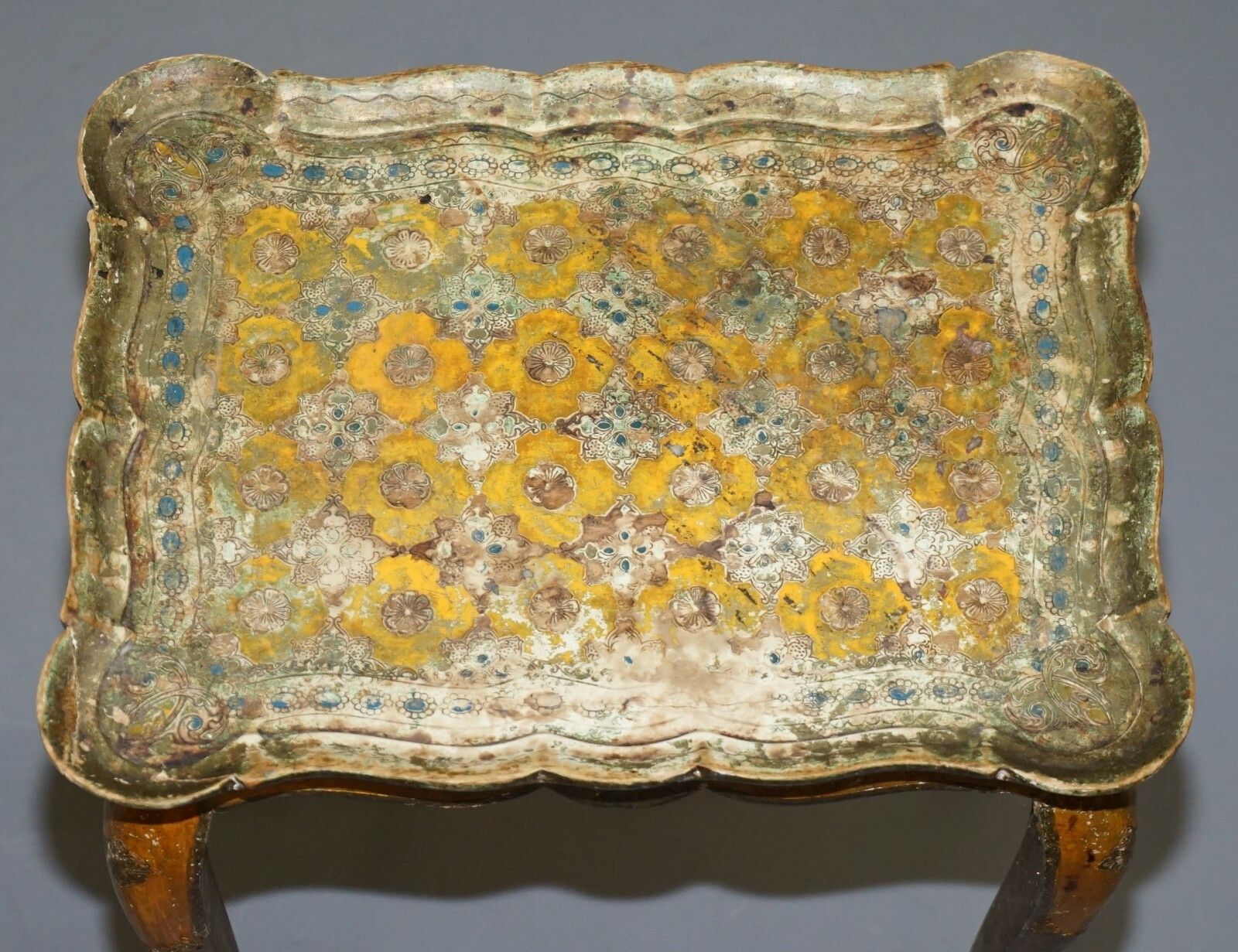 photo furniture Nest Of Three G Serraglini Firenze Tables Made In Italy Hand Painted Distressed