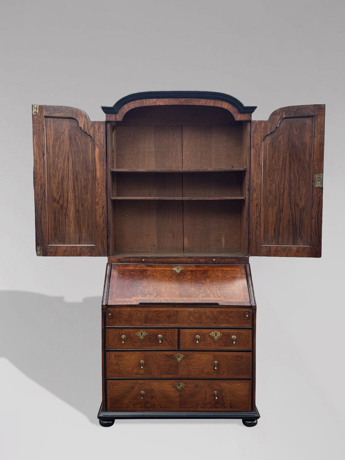 Early 18th Century George I Period Walnut Bureau Bookcase photo vintage