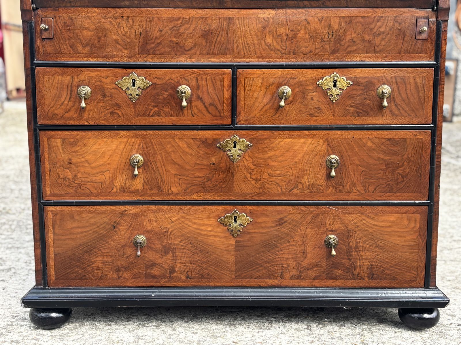 Furniture Early 18th Century George I Period Walnut Bureau Bookcase photo