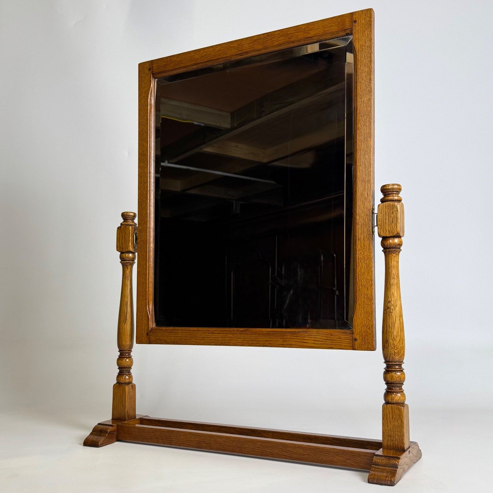 Vintage 20th Century Good Quality Small Oak Dressing Mirror photo for sale