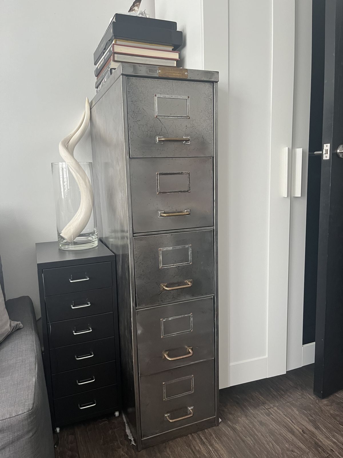 Mid Century Refurbished Steel Filing Cabinet photo for sale