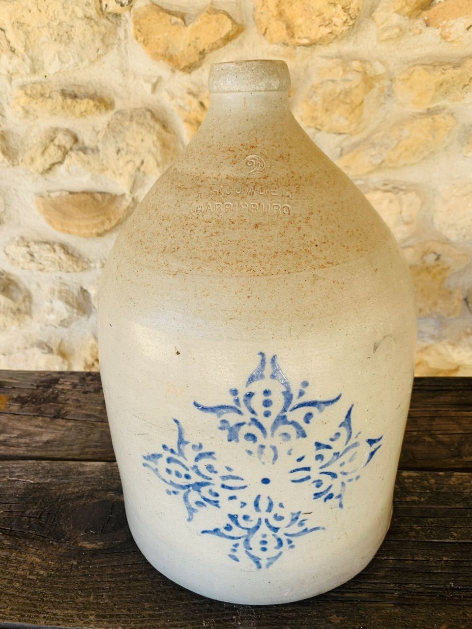 Antique Stoneware Jug By F. H. Cowden, 1880's