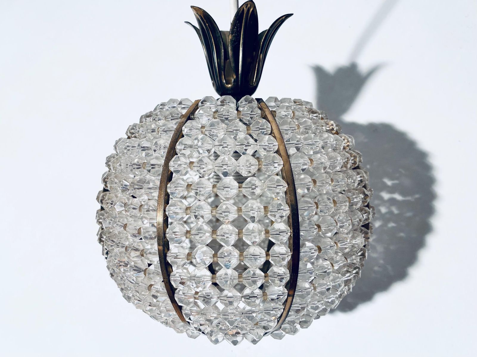 Emil Stejnar For Rupert Nikoll Hollywood Regency Pineapple Cascading Chandelier Hanging Lamp / Vintage 1960s Mid Century Decor photo vinterior